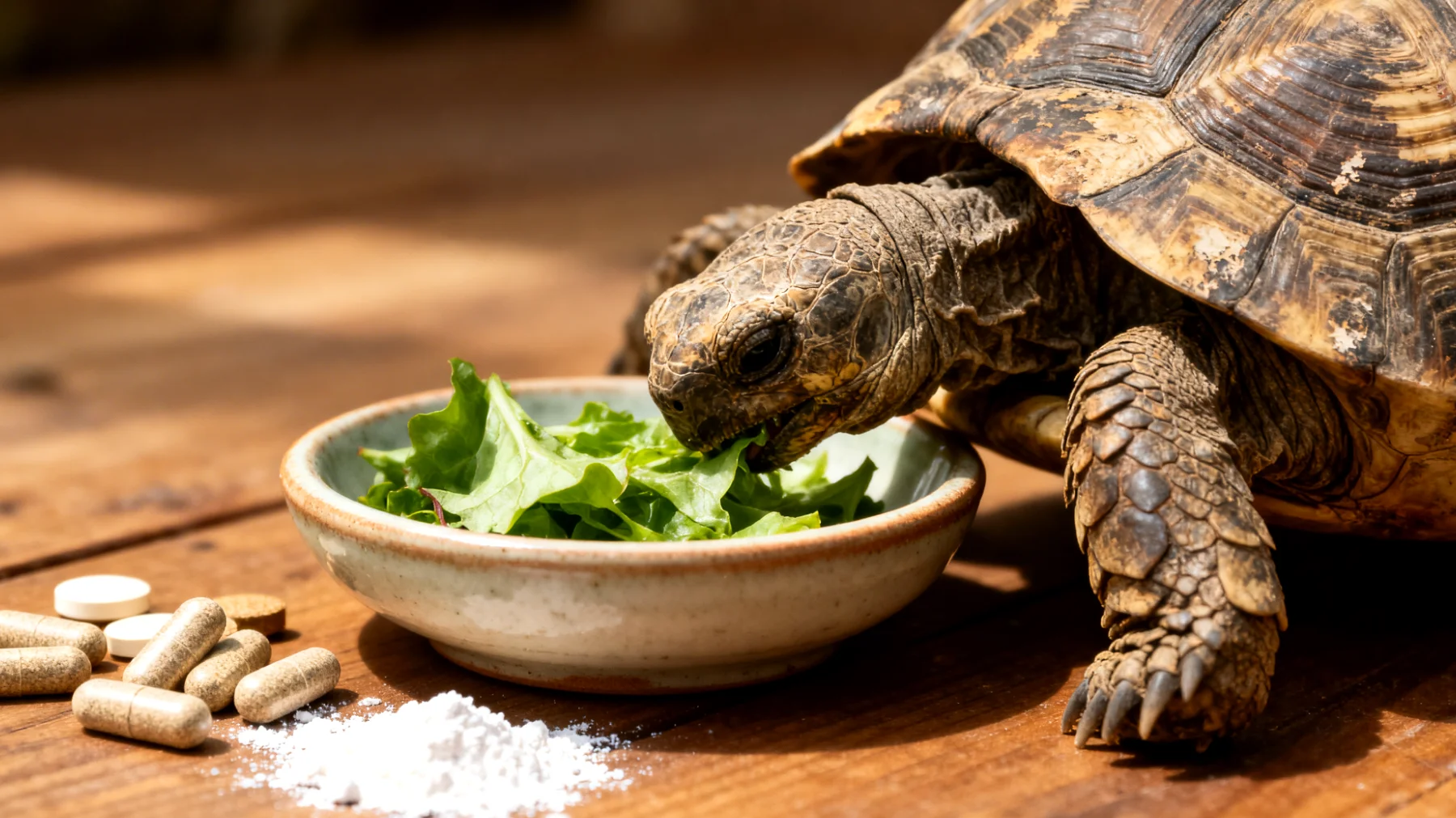Ältere Schildkröten benötigen eine angepasste Ernährung mit leicht verdaulichen, nährstoffreichen Lebensmitteln und möglicherweise Nahrungsergänzungsmitteln, um altersbedingte Gesundheitsprobleme wie Knochenschwäche, verlangsamten Stoffwechsel und nachlassende Organfunktion zu vermeiden"